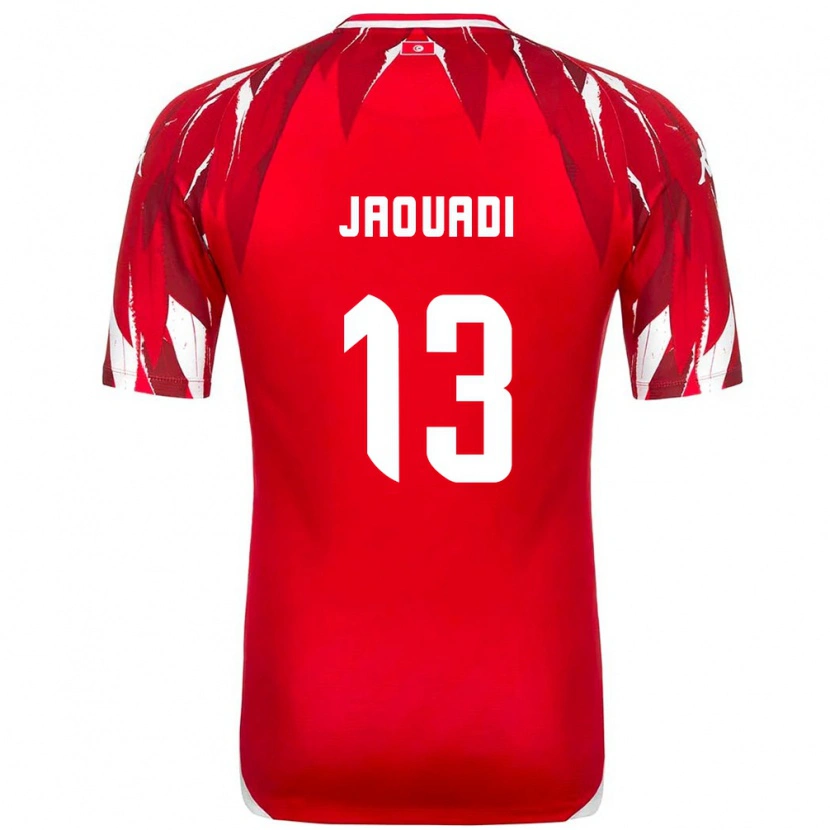 Danxen Kvinnor Tunisien Assim Jaouadi #13 Röd Vit Bortatröja Matchtröjor 26-28 Tröjor T-Tröja