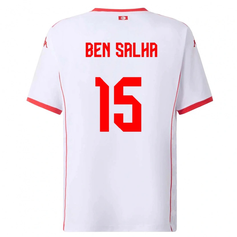 Danxen Kvinnor Tunisien Yakine Ben Salha #15 Vit Röd Bortatröja Matchtröjor 26-28 Tröjor T-Tröja