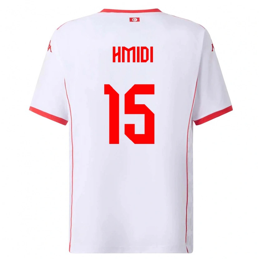 Danxen Kvinnor Tunisien Makolm Hmidi #15 Vit Röd Bortatröja Matchtröjor 26-28 Tröjor T-Tröja