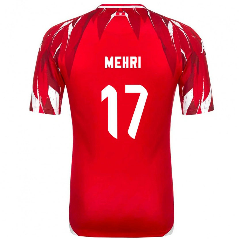 Danxen Kvinnor Tunisien Malek Mehri #17 Röd Vit Bortatröja Matchtröjor 26-28 Tröjor T-Tröja