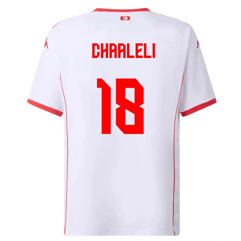 Danxen Kvinnor Tunisien Ghaliene Chaaleli #18 Vit Röd Bortatröja Matchtröjor 26-28 Tröjor T-Tröja