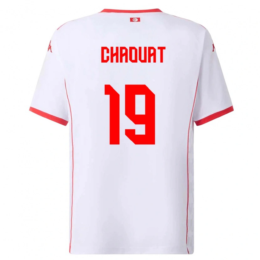 Danxen Kvinnor Tunisien Firas Chaouat #19 Vit Röd Bortatröja Matchtröjor 26-28 Tröjor T-Tröja