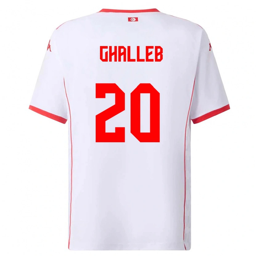 Danxen Kvinnor Tunisien Edem Ghalleb #20 Vit Röd Bortatröja Matchtröjor 26-28 Tröjor T-Tröja