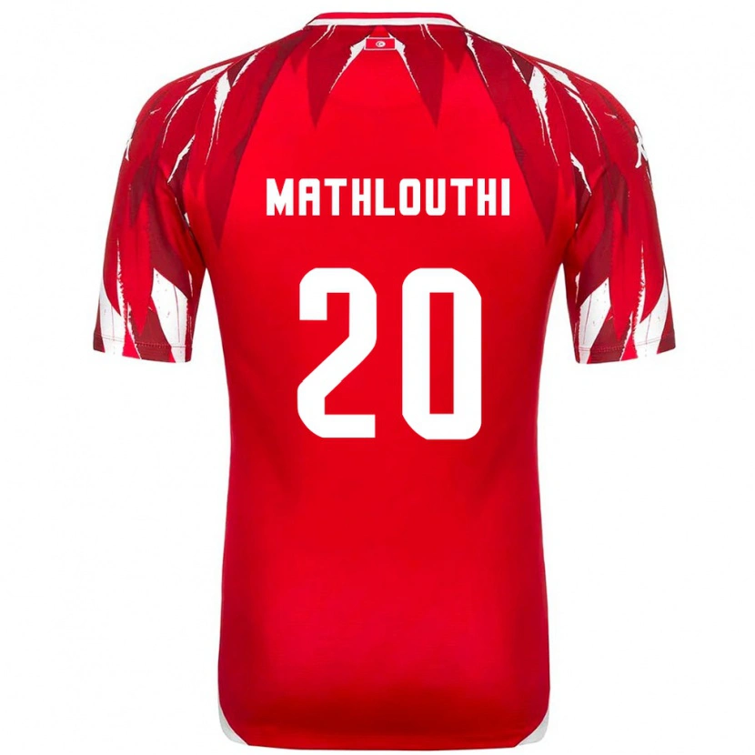Danxen Kvinnor Tunisien Hamza Mathlouthi #20 Röd Vit Bortatröja Matchtröjor 26-28 Tröjor T-Tröja