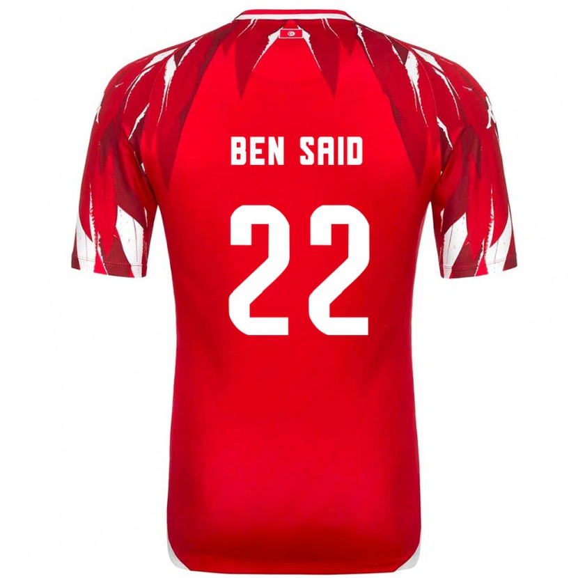Danxen Kvinnor Tunisien Bechir Ben Said #22 Röd Vit Bortatröja Matchtröjor 26-28 Tröjor T-Tröja