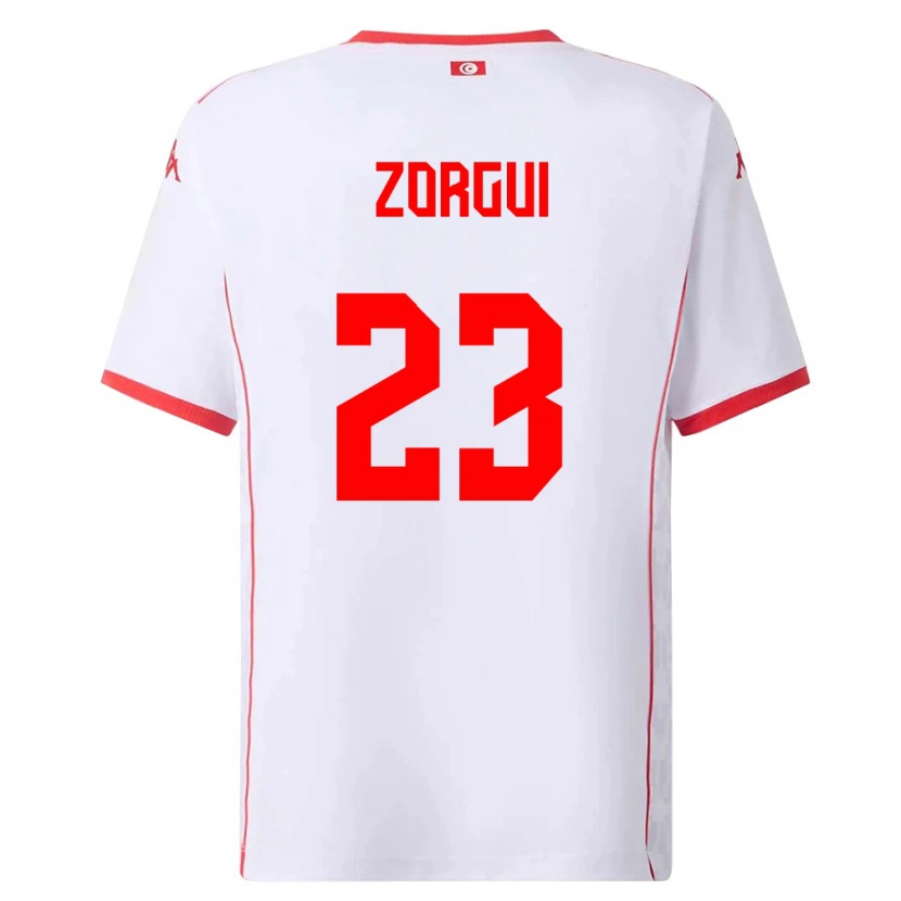 Danxen Kvinnor Tunisien Sofyane Zorgui #23 Vit Röd Bortatröja Matchtröjor 26-28 Tröjor T-Tröja