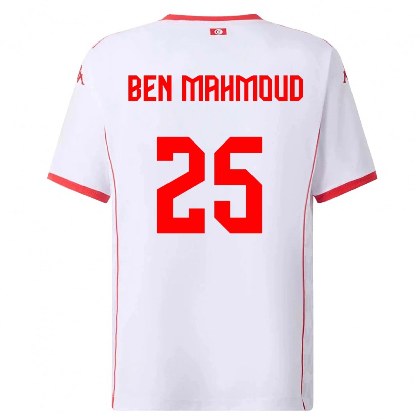 Danxen Kvinnor Tunisien Youssef Ben Mahmoud #25 Vit Röd Bortatröja Matchtröjor 26-28 Tröjor T-Tröja