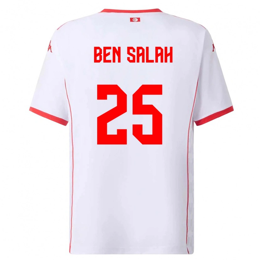 Danxen Kvinnor Tunisien Heni Ben Salah #25 Vit Röd Bortatröja Matchtröjor 26-28 Tröjor T-Tröja