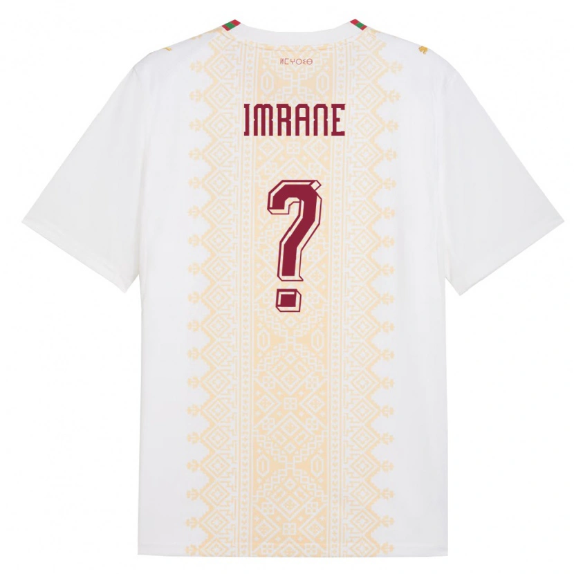 Danxen Kvinnor Marocko Salem Imrane #0 Vit Guld Röd Bortatröja Matchtröjor 26-28 Tröjor T-Tröja