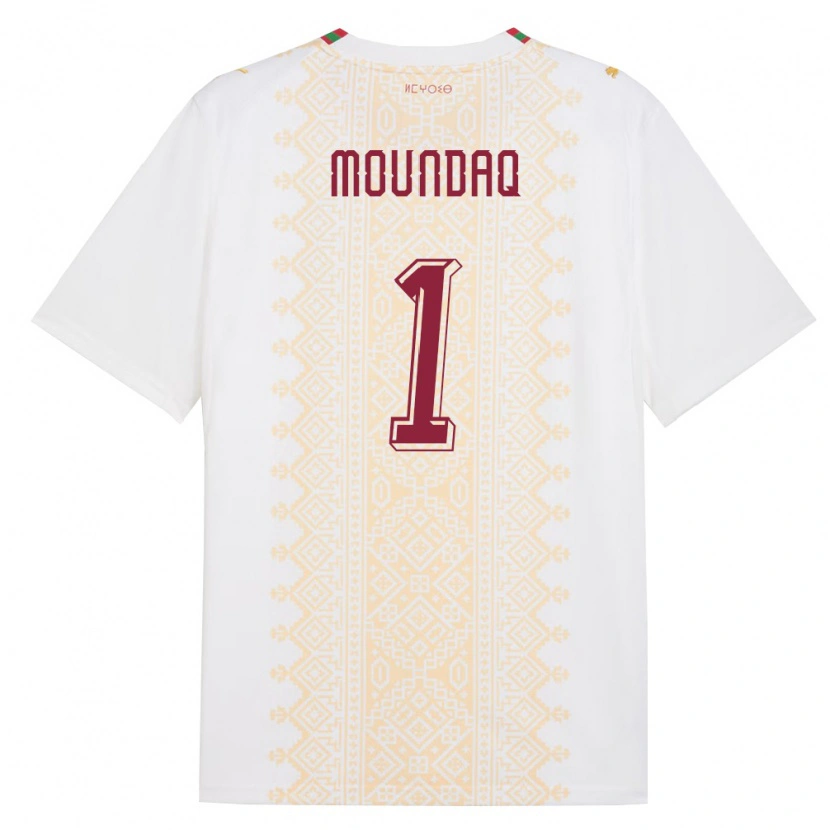 Danxen Kvinnor Marocko Taha Moundaq #1 Vit Guld Röd Bortatröja Matchtröjor 26-28 Tröjor T-Tröja