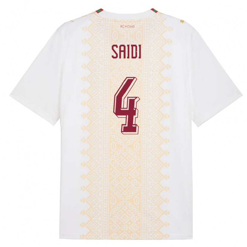 Danxen Kvinnor Marocko Obaid Saidi #4 Vit Guld Röd Bortatröja Matchtröjor 26-28 Tröjor T-Tröja