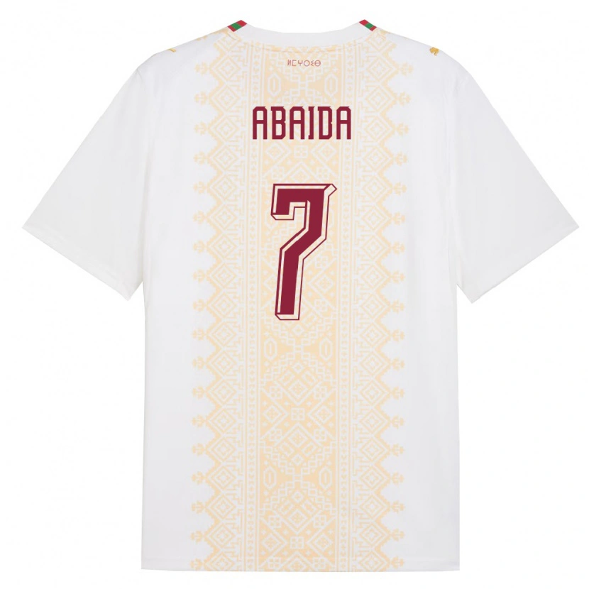 Danxen Kvinnor Marocko Haitam Abaida #7 Vit Guld Röd Bortatröja Matchtröjor 26-28 Tröjor T-Tröja