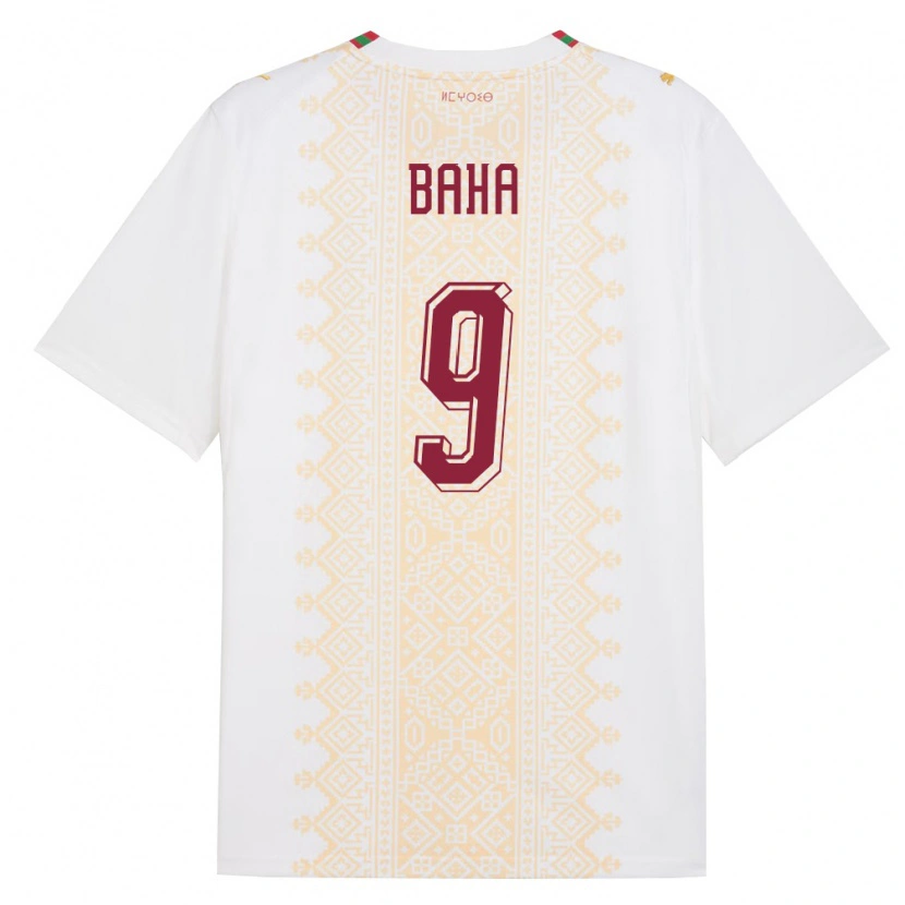 Danxen Kvinnor Marocko Ziyad Baha #9 Vit Guld Röd Bortatröja Matchtröjor 26-28 Tröjor T-Tröja