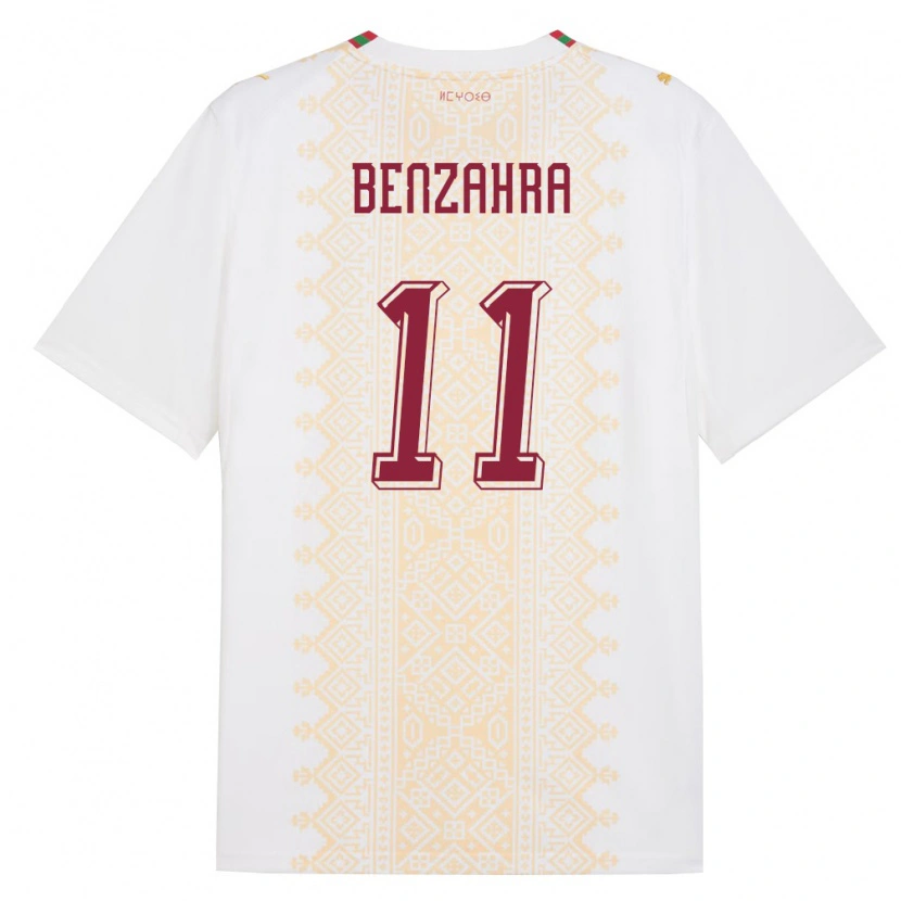 Danxen Kvinnor Marocko Safouane Benzahra #11 Vit Guld Röd Bortatröja Matchtröjor 26-28 Tröjor T-Tröja
