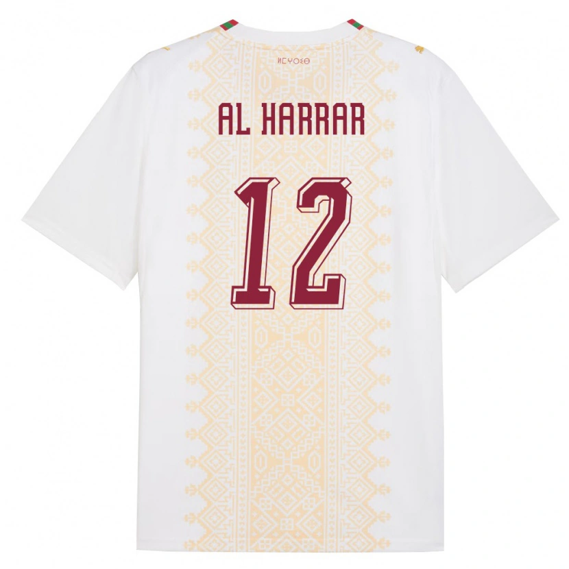 Danxen Kvinnor Marocko El Mehdi Al Harrar #12 Vit Guld Röd Bortatröja Matchtröjor 26-28 Tröjor T-Tröja