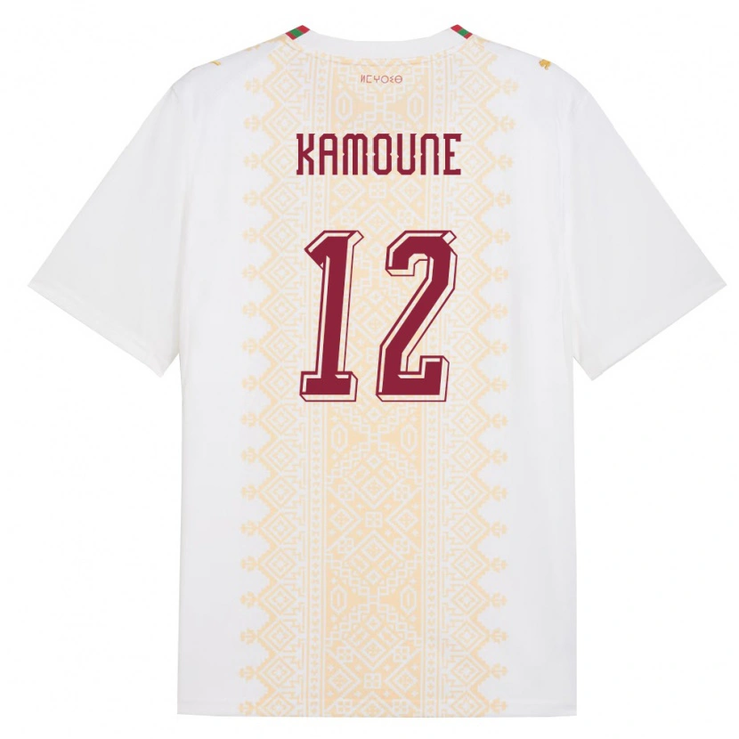 Danxen Kvinnor Marocko Soufian Kamoune #12 Vit Guld Röd Bortatröja Matchtröjor 26-28 Tröjor T-Tröja