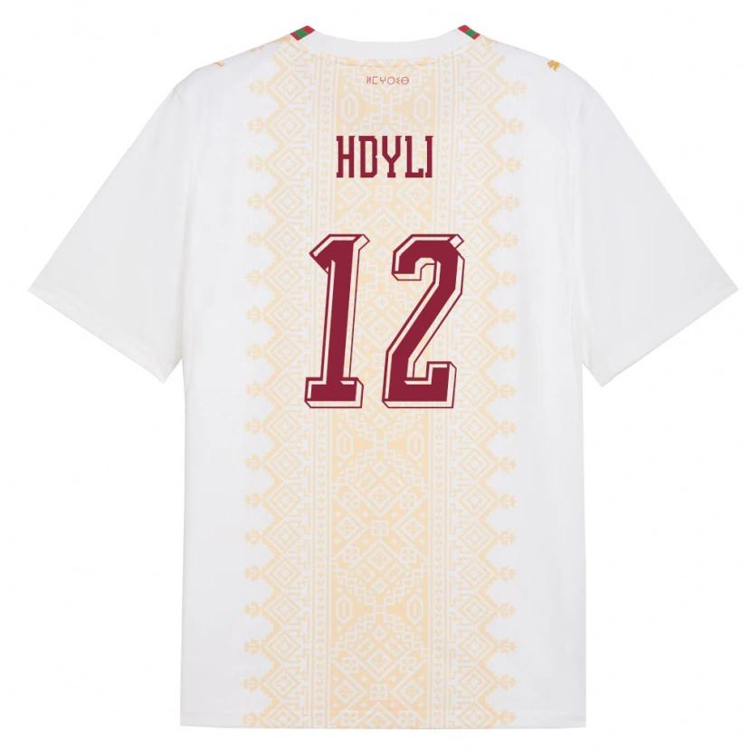 Danxen Kvinnor Marocko Ayoub Hdyli #12 Vit Guld Röd Bortatröja Matchtröjor 26-28 Tröjor T-Tröja