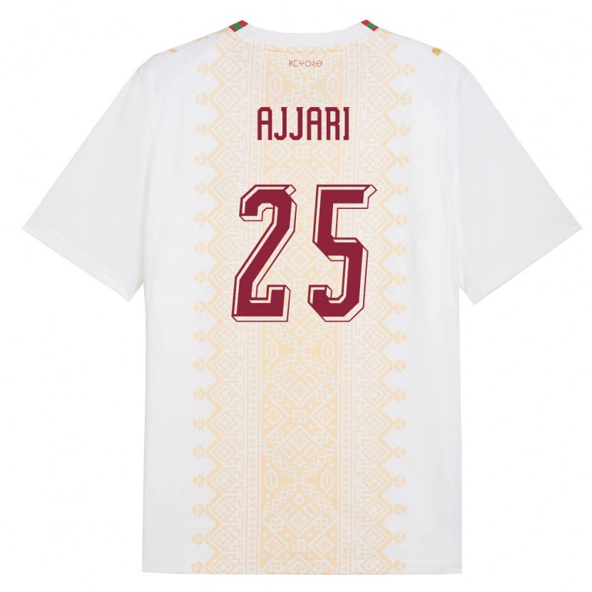 Danxen Kvinnor Marocko Reda Ajjari #25 Vit Guld Röd Bortatröja Matchtröjor 26-28 Tröjor T-Tröja