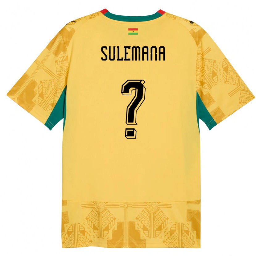 Danxen Kvinnor Ghana Ibrahim Sulemana #0 Gul Röd Svart Bortatröja Matchtröjor 26-28 Tröjor T-Tröja