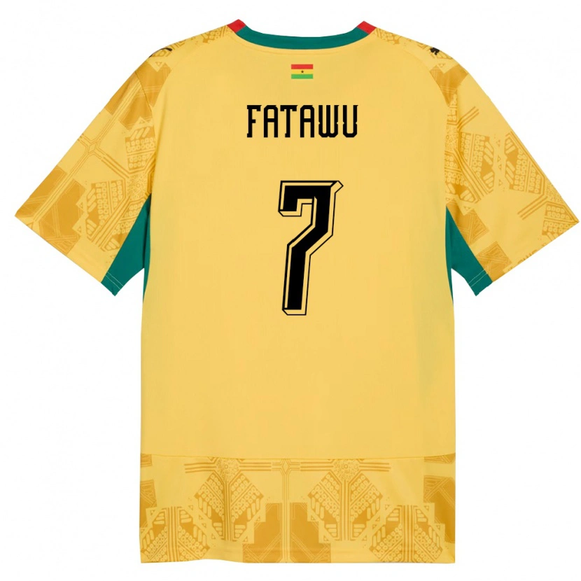 Danxen Kvinnor Ghana Abdul Fatawu #7 Gul Röd Svart Bortatröja Matchtröjor 26-28 Tröjor T-Tröja