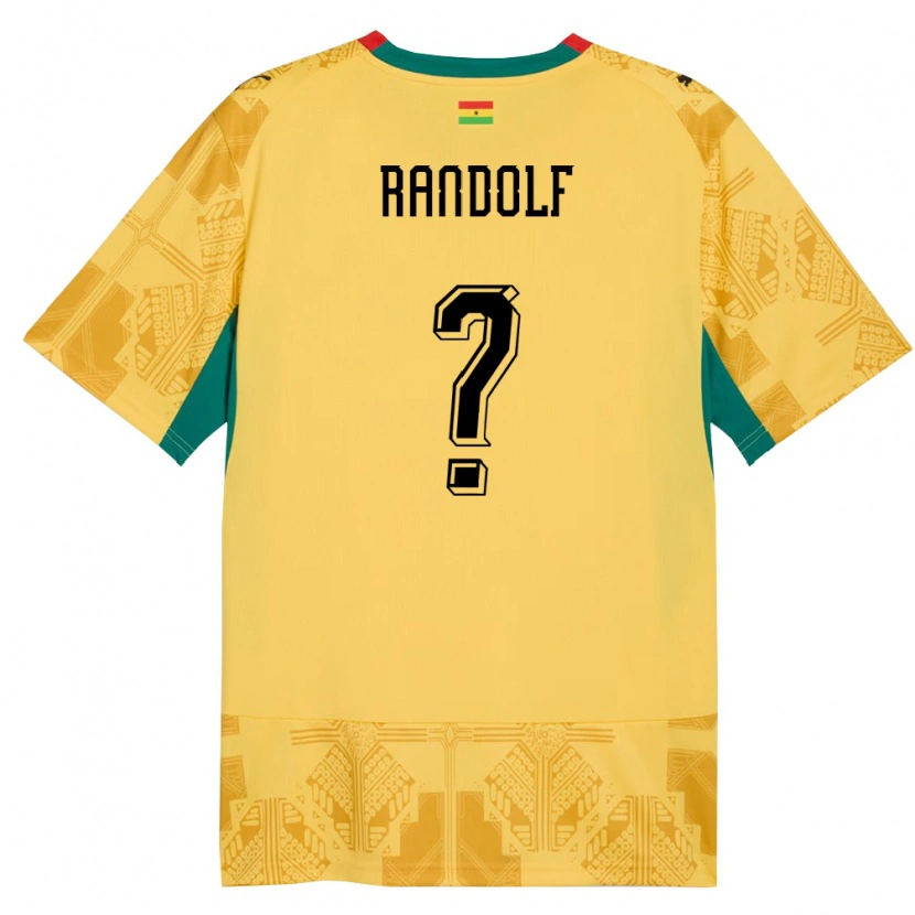 Danxen Kvinnor Ghana Augustine Randolf #0 Gul Röd Svart Bortatröja Matchtröjor 26-28 Tröjor T-Tröja