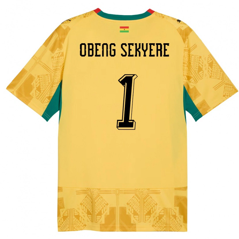 Danxen Kvinnor Ghana Gregory Obeng Sekyere #1 Gul Röd Svart Bortatröja Matchtröjor 26-28 Tröjor T-Tröja