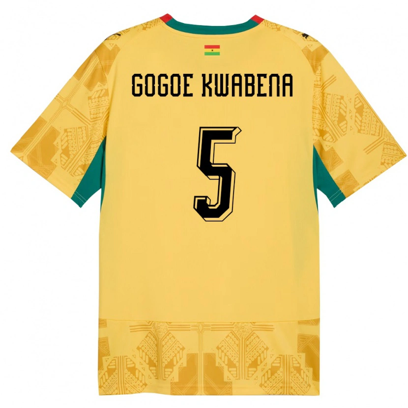 Danxen Kvinnor Ghana Boahen Gogoe Kwabena #5 Gul Röd Svart Bortatröja Matchtröjor 26-28 Tröjor T-Tröja