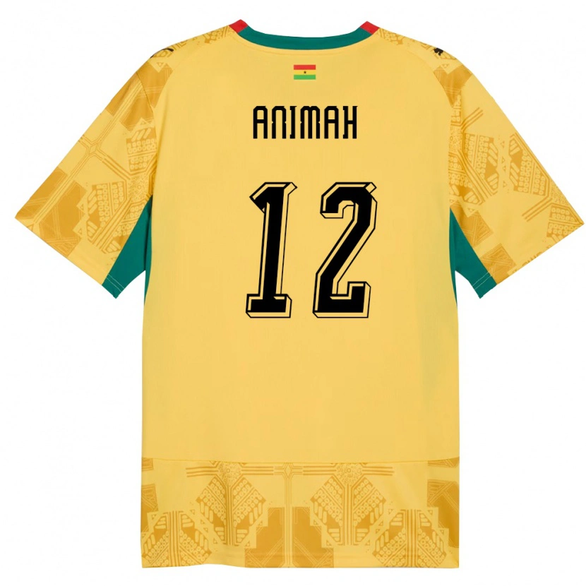 Danxen Kvinnor Ghana Grace Animah #12 Gul Röd Svart Bortatröja Matchtröjor 26-28 Tröjor T-Tröja