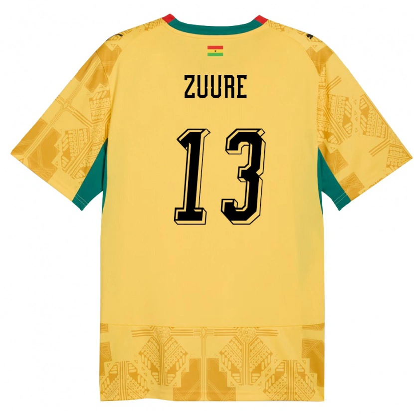 Danxen Kvinnor Ghana Moses Salifu Bawa Zuure #13 Gul Röd Svart Bortatröja Matchtröjor 26-28 Tröjor T-Tröja