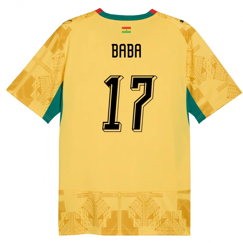 Danxen Kvinnor Ghana Abdul-Rahman Baba #17 Gul Röd Svart Bortatröja Matchtröjor 26-28 Tröjor T-Tröja