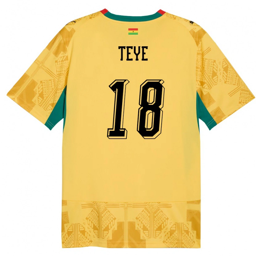 Danxen Kvinnor Ghana Suzzy Teye #18 Gul Röd Svart Bortatröja Matchtröjor 26-28 Tröjor T-Tröja