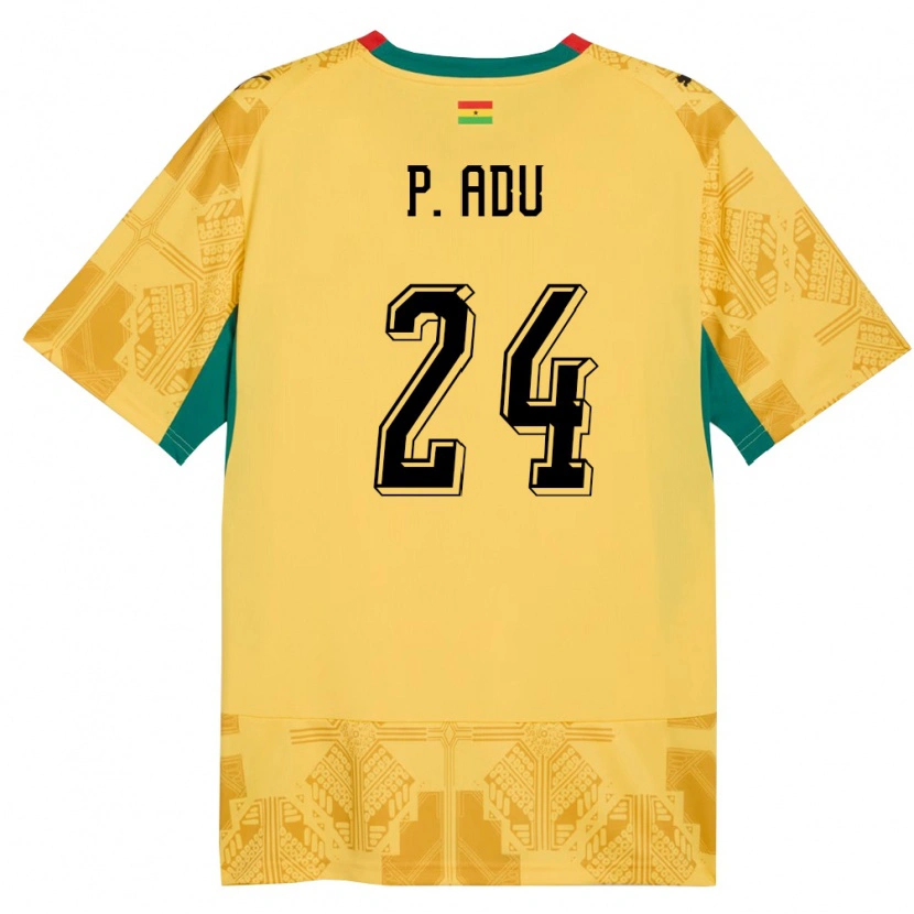 Danxen Kvinnor Ghana Prince Adu #24 Gul Röd Svart Bortatröja Matchtröjor 26-28 Tröjor T-Tröja