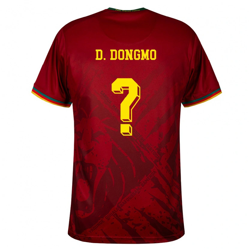 Danxen Kvinnor Kamerun Danel Dongmo #0 Djup Röd Grön Gul Bortatröja Matchtröjor 26-28 Tröjor T-Tröja