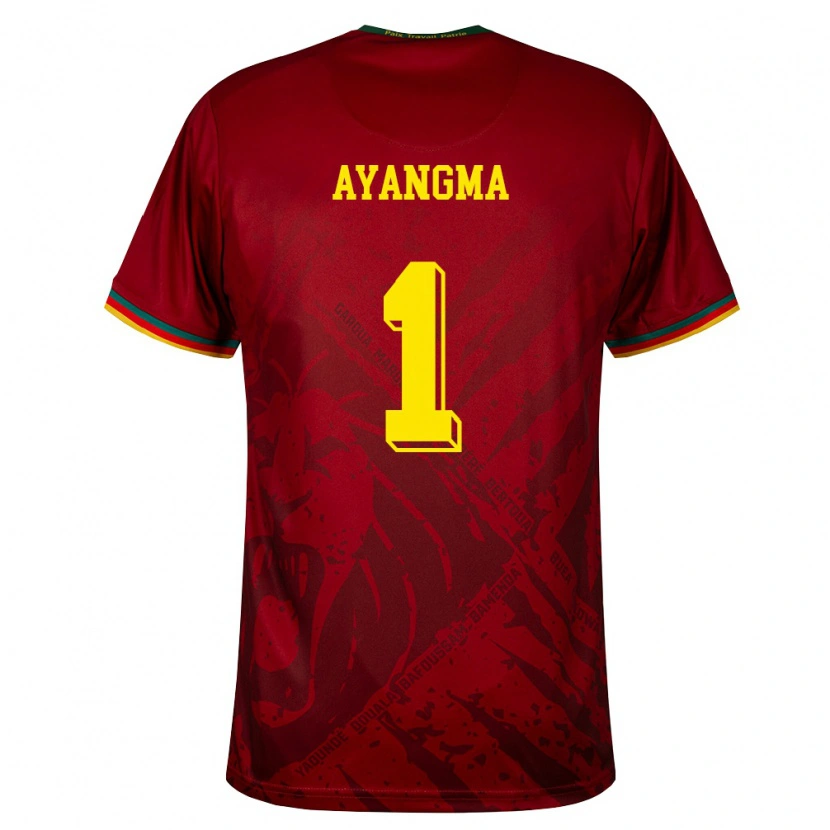 Danxen Kvinnor Kamerun Pauline Ayangma #1 Djup Röd Grön Gul Bortatröja Matchtröjor 26-28 Tröjor T-Tröja