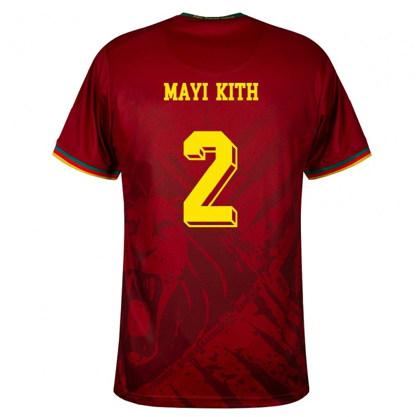 Danxen Kvinnor Kamerun Easther Mayi Kith #2 Djup Röd Grön Gul Bortatröja Matchtröjor 26-28 Tröjor T-Tröja