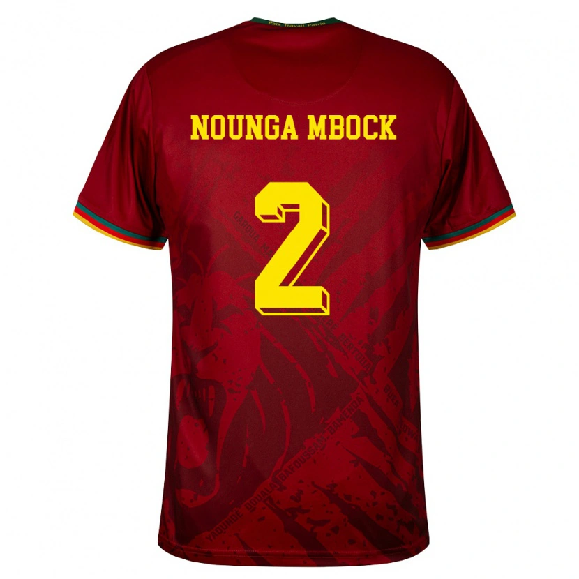 Danxen Kvinnor Kamerun Eiffrel Hernandez Nounga Mbock #2 Djup Röd Grön Gul Bortatröja Matchtröjor 26-28 Tröjor T-Tröja