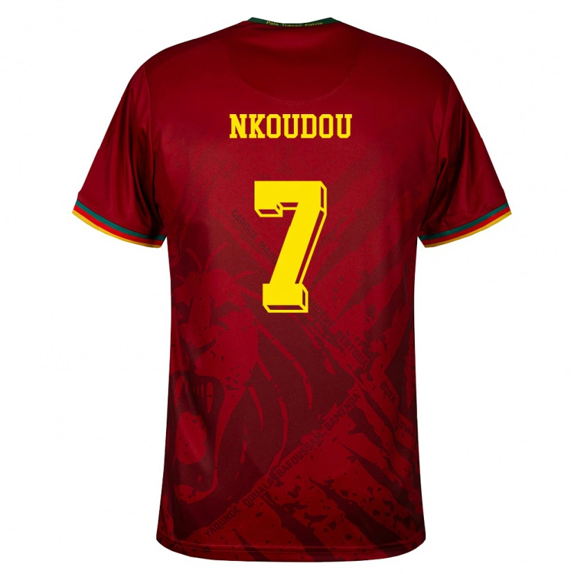Danxen Kvinnor Kamerun Georges-Kevin Nkoudou #7 Djup Röd Grön Gul Bortatröja Matchtröjor 26-28 Tröjor T-Tröja