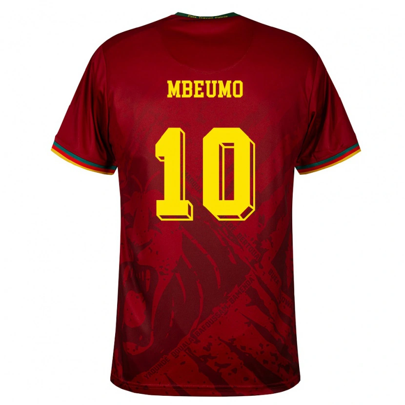 Danxen Kvinnor Kamerun Bryan Mbeumo #10 Djup Röd Grön Gul Bortatröja Matchtröjor 26-28 Tröjor T-Tröja