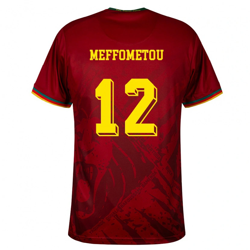 Danxen Kvinnor Kamerun Falonne Meffometou #12 Djup Röd Grön Gul Bortatröja Matchtröjor 26-28 Tröjor T-Tröja