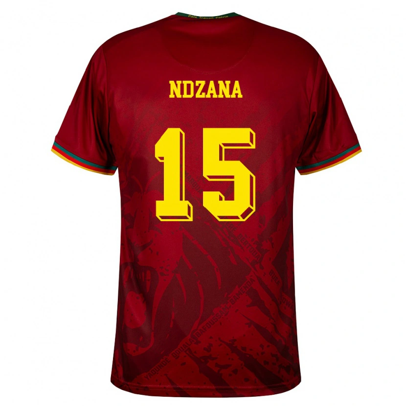 Danxen Kvinnor Kamerun Colette Ndzana #15 Djup Röd Grön Gul Bortatröja Matchtröjor 26-28 Tröjor T-Tröja