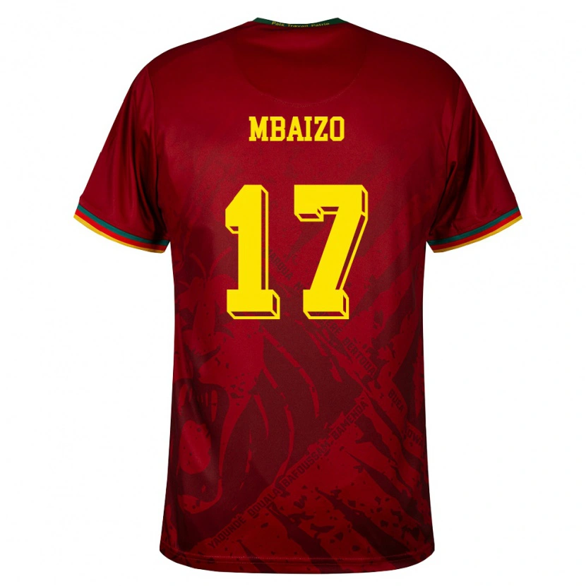 Danxen Kvinnor Kamerun Olivier Mbaizo #17 Djup Röd Grön Gul Bortatröja Matchtröjor 26-28 Tröjor T-Tröja