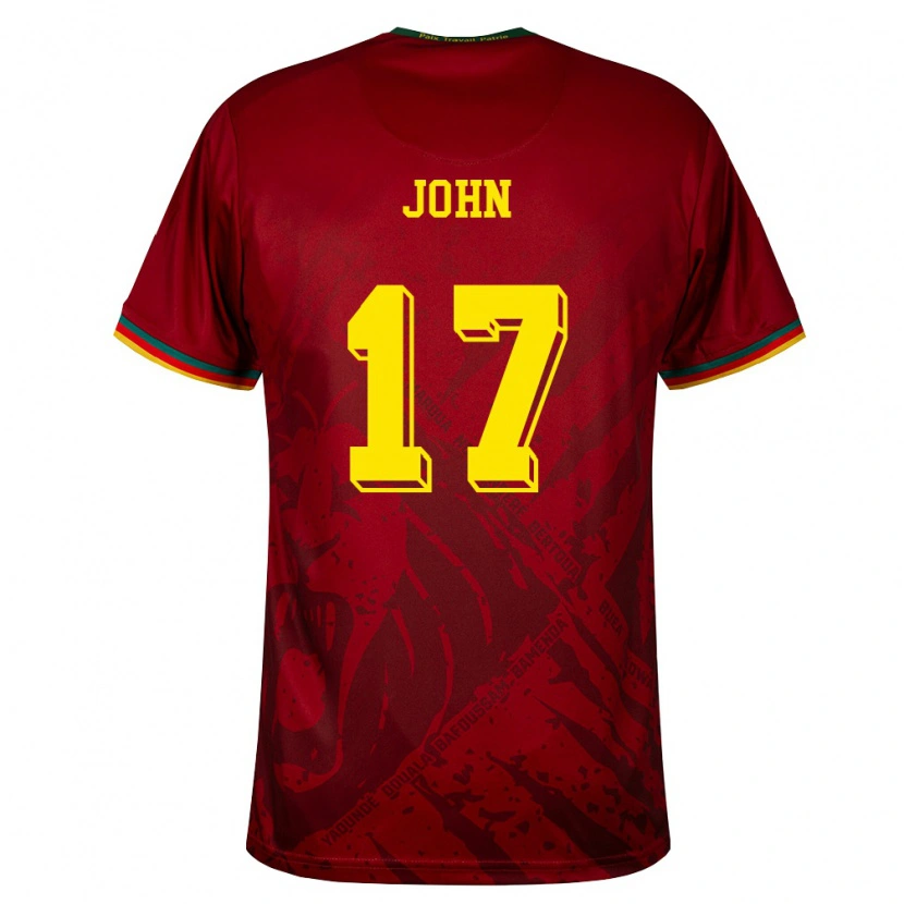 Danxen Kvinnor Kamerun Nchindo John #17 Djup Röd Grön Gul Bortatröja Matchtröjor 26-28 Tröjor T-Tröja