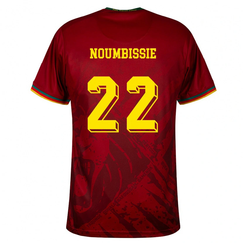 Danxen Kvinnor Kamerun Stéphane Noumbissie #22 Djup Röd Grön Gul Bortatröja Matchtröjor 26-28 Tröjor T-Tröja
