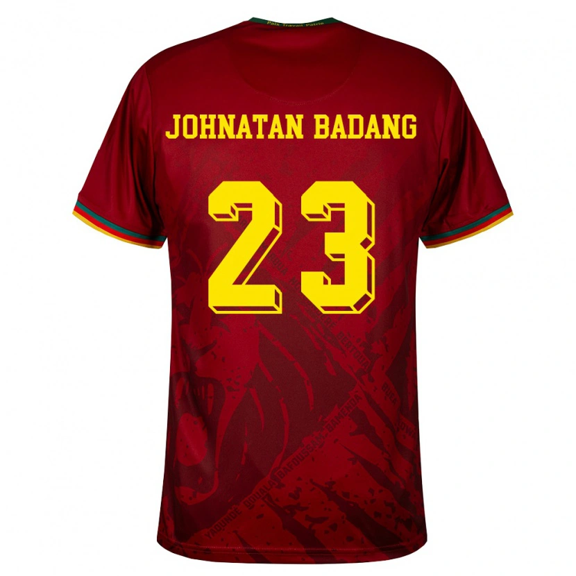 Danxen Kvinnor Kamerun Cédric Johnatan Badang #23 Djup Röd Grön Gul Bortatröja Matchtröjor 26-28 Tröjor T-Tröja