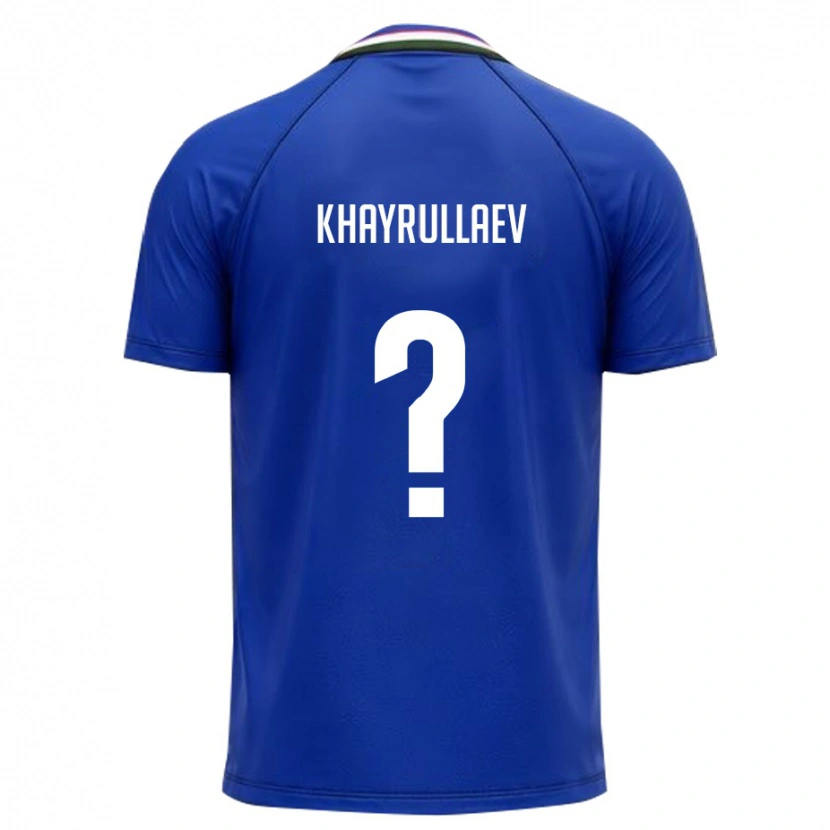 Danxen Barn Uzbekistan Ulugbek Khayrullaev #0 Kunglig Blå Vit Hemmatröja Matchtröjor 26-28 Tröjor T-Tröja