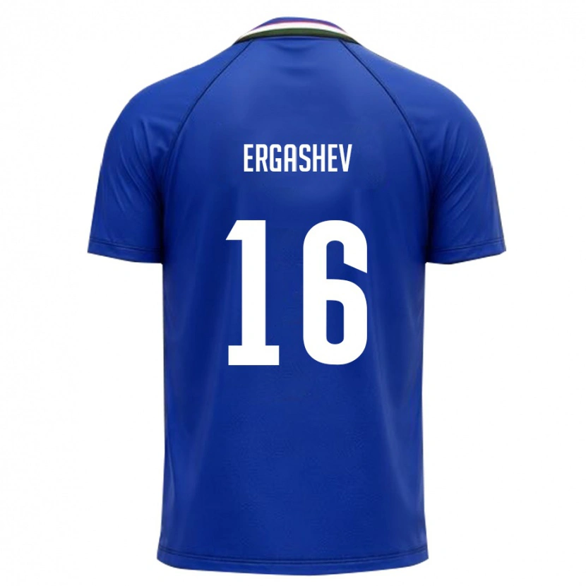 Danxen Barn Uzbekistan Botirali Ergashev #16 Kunglig Blå Vit Hemmatröja Matchtröjor 26-28 Tröjor T-Tröja