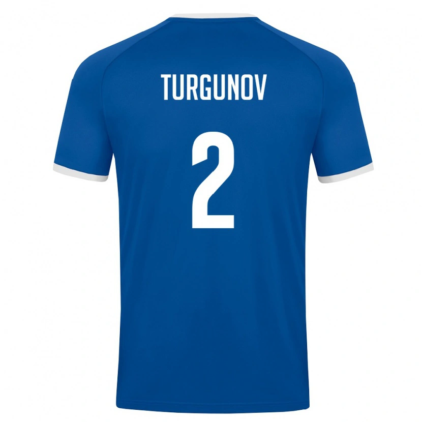 Danxen Barn Uzbekistan Kakhramon Turgunov #2 Kunglig Blå Vit Hemmatröja Matchtröjor 26-28 Tröjor T-Tröja