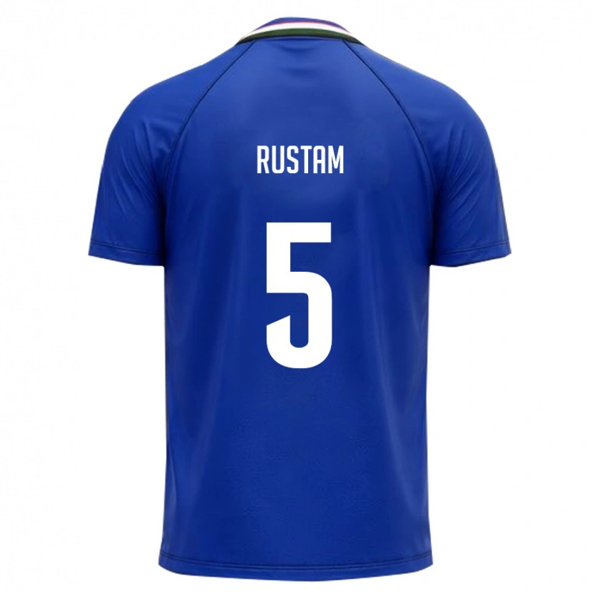 Danxen Barn Uzbekistan Rustam Ashurmatov #5 Kunglig Blå Vit Hemmatröja Matchtröjor 26-28 Tröjor T-Tröja