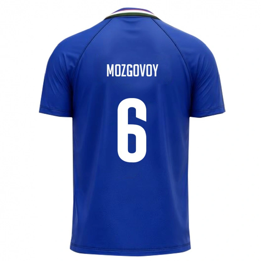 Danxen Barn Uzbekistan Akmal Mozgovoy #6 Kunglig Blå Vit Hemmatröja Matchtröjor 26-28 Tröjor T-Tröja