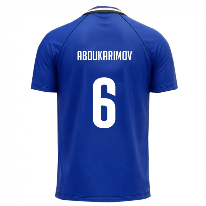 Danxen Barn Uzbekistan Miraziz Abdukarimov #6 Kunglig Blå Vit Hemmatröja Matchtröjor 26-28 Tröjor T-Tröja